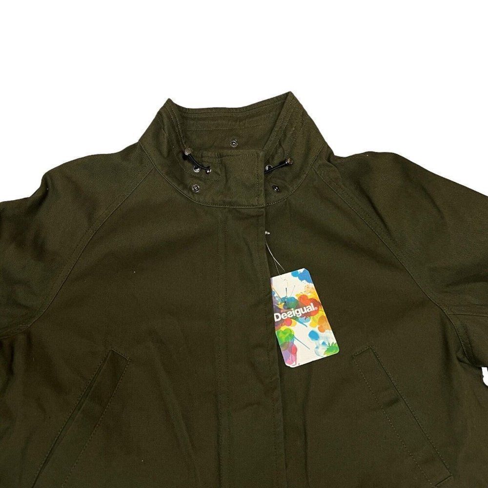 Desigual Jacket WMNS 6 Green‎ Victorian Gothic Hooded Manila Parka Floral Artsy - Picture 12 of 16